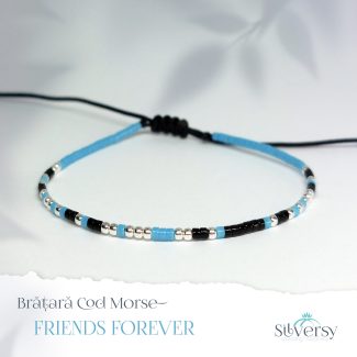 Bratara cod morse argint - FRIENDS FOREVER