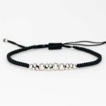 Brățara Silversy cu biluțe din Argint Deluxe, șnur premium, reglabilă și elegantă