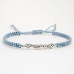 Brățara Silversy cu biluțe din Argint Premium, șnur din mătase, reglabilă și elegantă