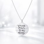 Lănțișor din argint cu pandantiv bănuț gravat You will forever be my always, argint rodiat, 40 cm – Silversy