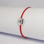 bratara snur rosu argint Be happy