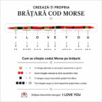 Brățară cu mesaj secret în cod Morse realizată manual